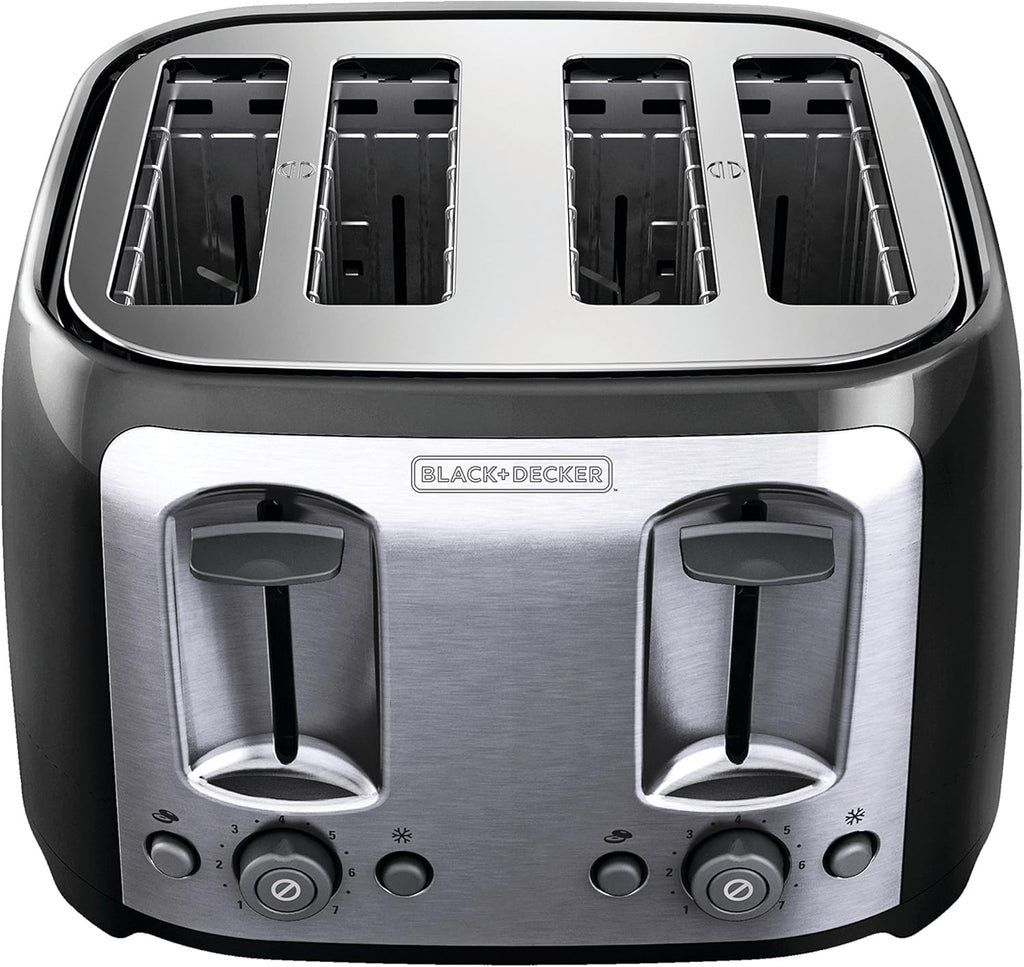 BLACK+DECKER 4-Slice Toaster, Extra Wide Slots, 7 Shade Settings