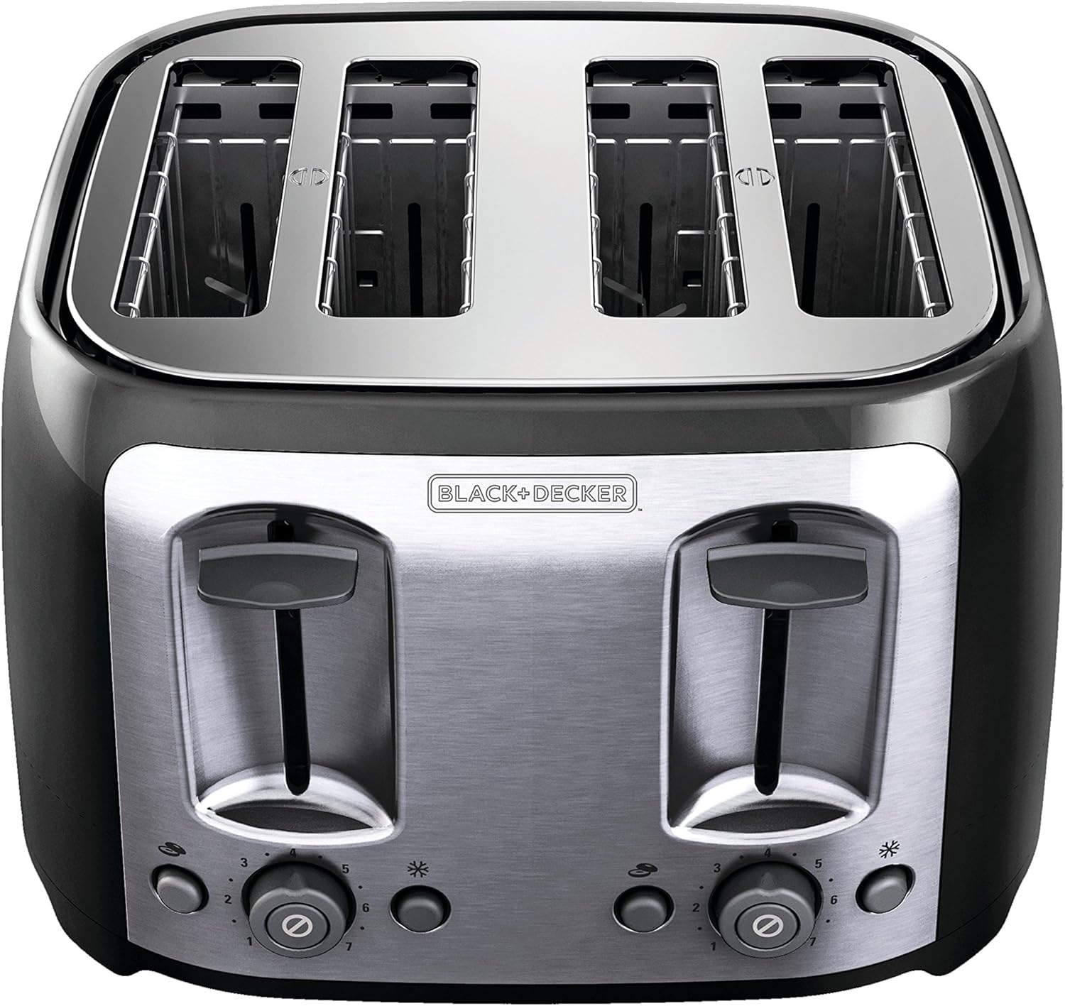 BLACK+DECKER 4-Slice Toaster, Extra Wide Slots, 7 Shade Settings