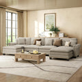 HERA'S HOUSE 150" Oversized Mid-Century Modern Couch, Classic U Shaped Pet Friendly Couch for Living Room