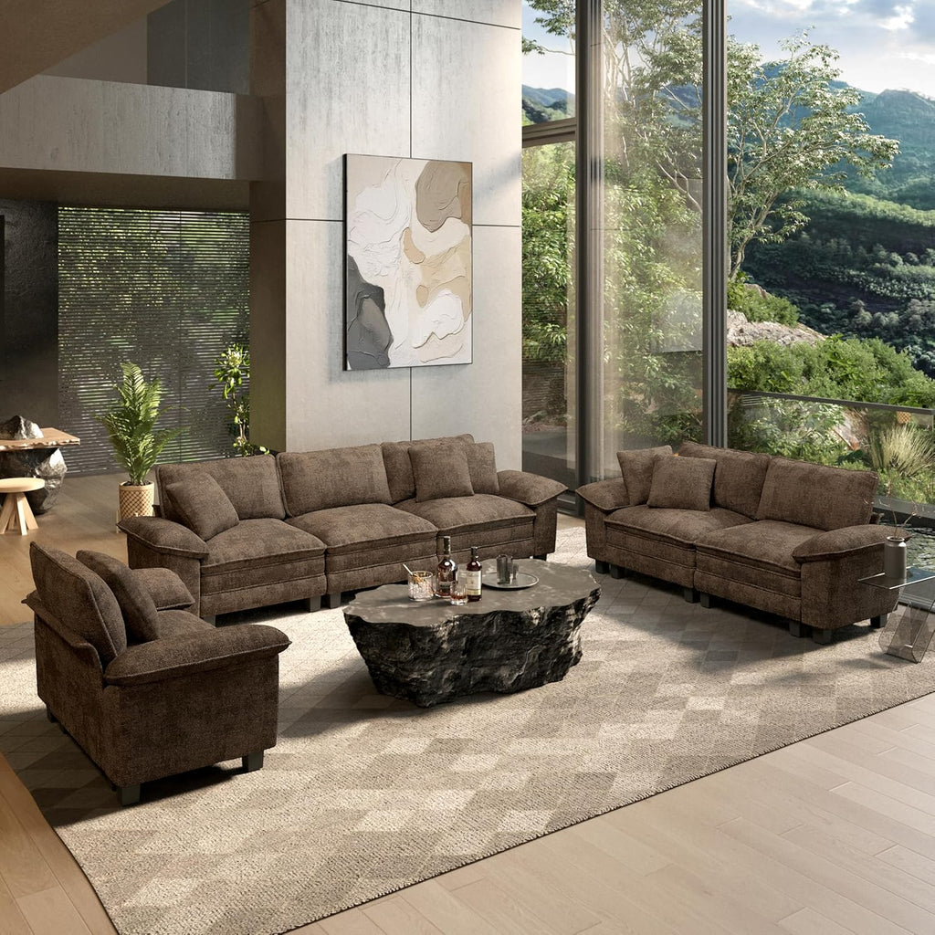 HERA'S HOUSE 3 Pieces Modular Sectional Sofa Sets, Oversized Couch Set with Loveseats and Armchair