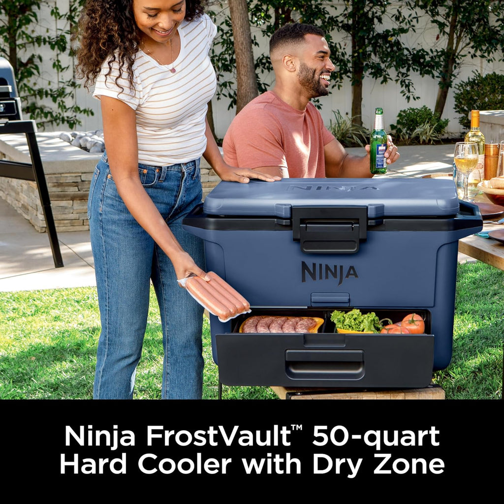 Ninja FB151BL FrostVault 50qt Hard Cooler with Dry Zone, Integrated