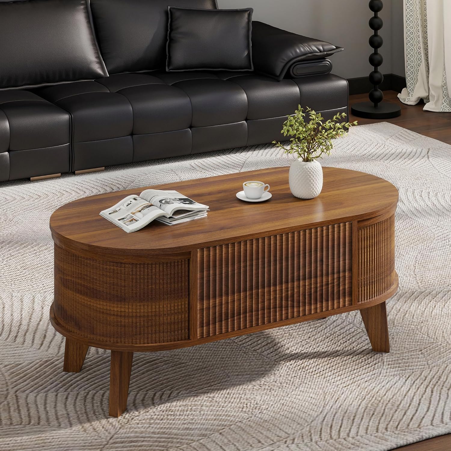 LYNCOHOME Fluted Lift Top Coffee