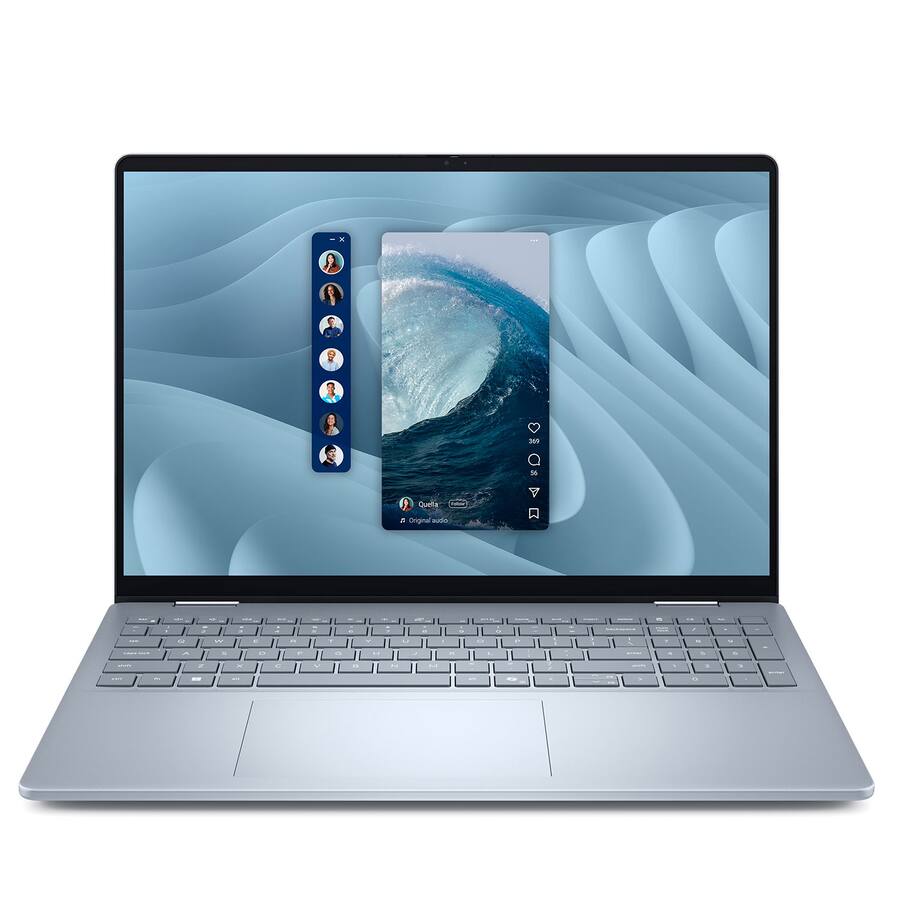 Dell - Upgraded - 16 Plus DB06250 2-in-1 Laptop 16.0 WUXGA Display (Ultra 5-226v, 16GB, 1TB SSD, Win 11 Pro) w/17in Backpack - Ice Blue