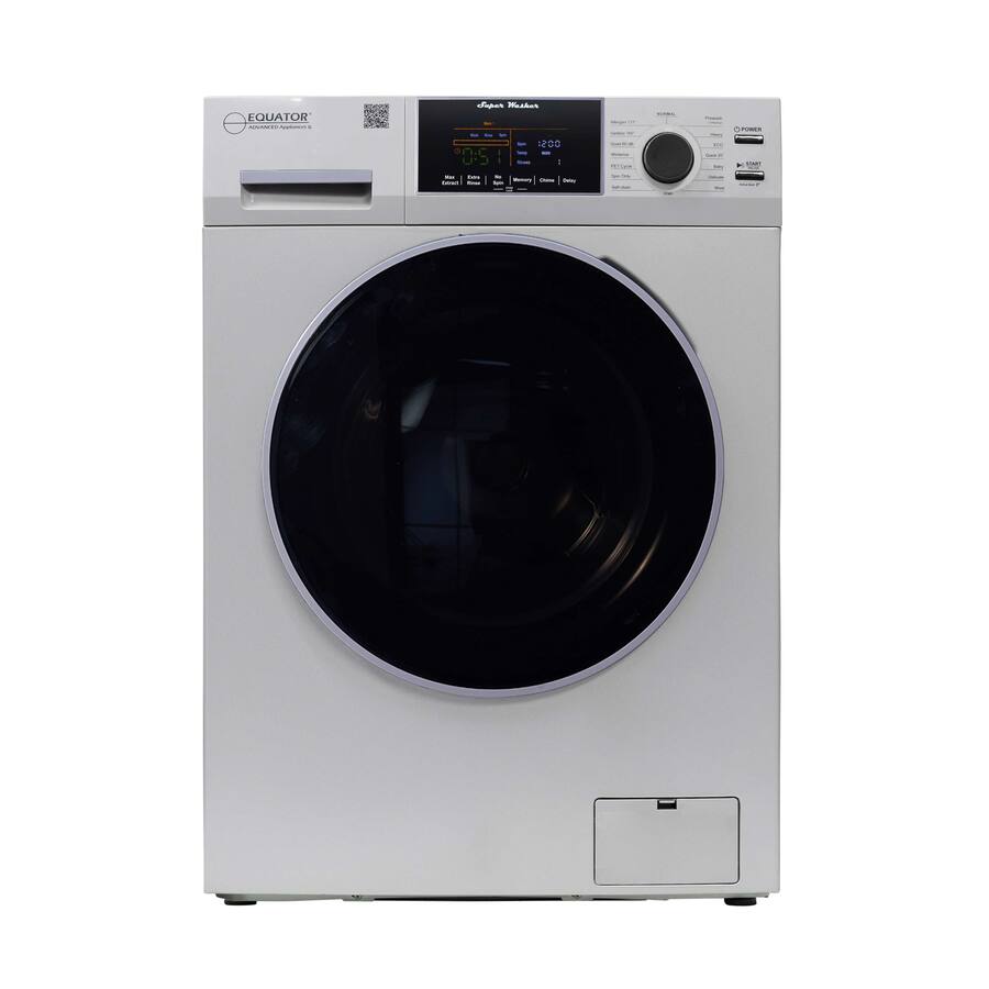 Equator - EW 826 Compact Front Load Washer 1.62 Cu. Ft. 15 lbs Sanitize Allergen Pet Cycle 15 Programs 110V - Silver