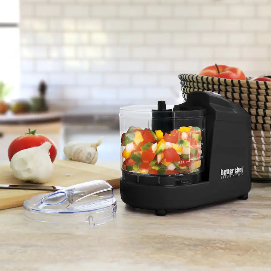 Better Chef - 1.5 Cup Safety Lock Compact Chopper - Black