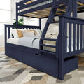 Plank+Beam - Classic Twin over Full Bunk Bed Bed + Underbed Storage, Blue - Blue