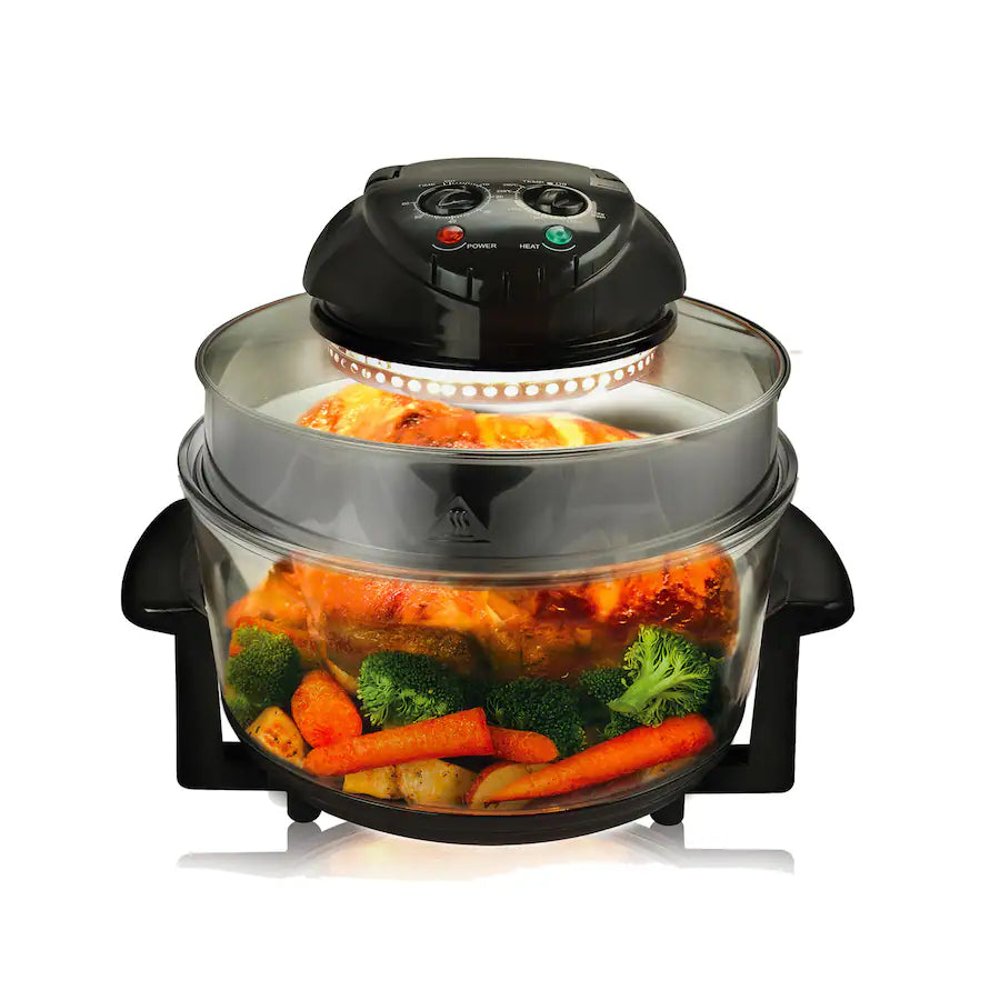 MegaChef - Multipurpose Countertop Halogen Oven Air Fryer/Rotisserie/Roaster - Black