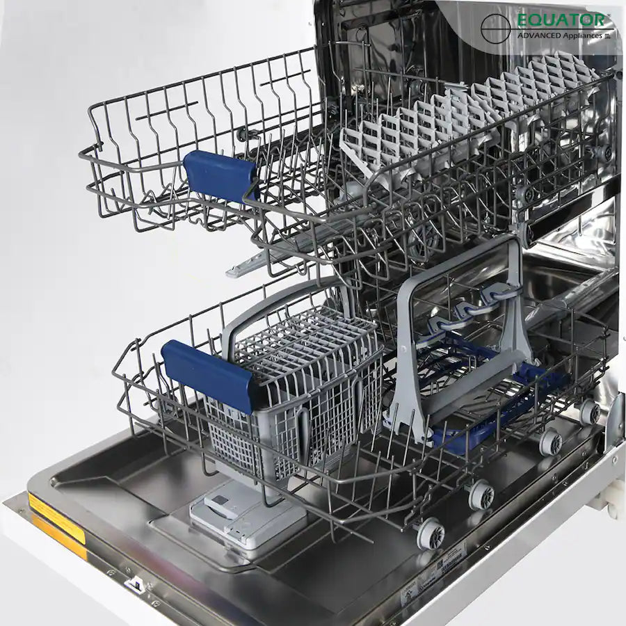 Equator - 24" Built-In Dishwasher Front Control 14 place 3.4g Sanitize 51 dB Heating Element Energy Star 110V ADA - White
