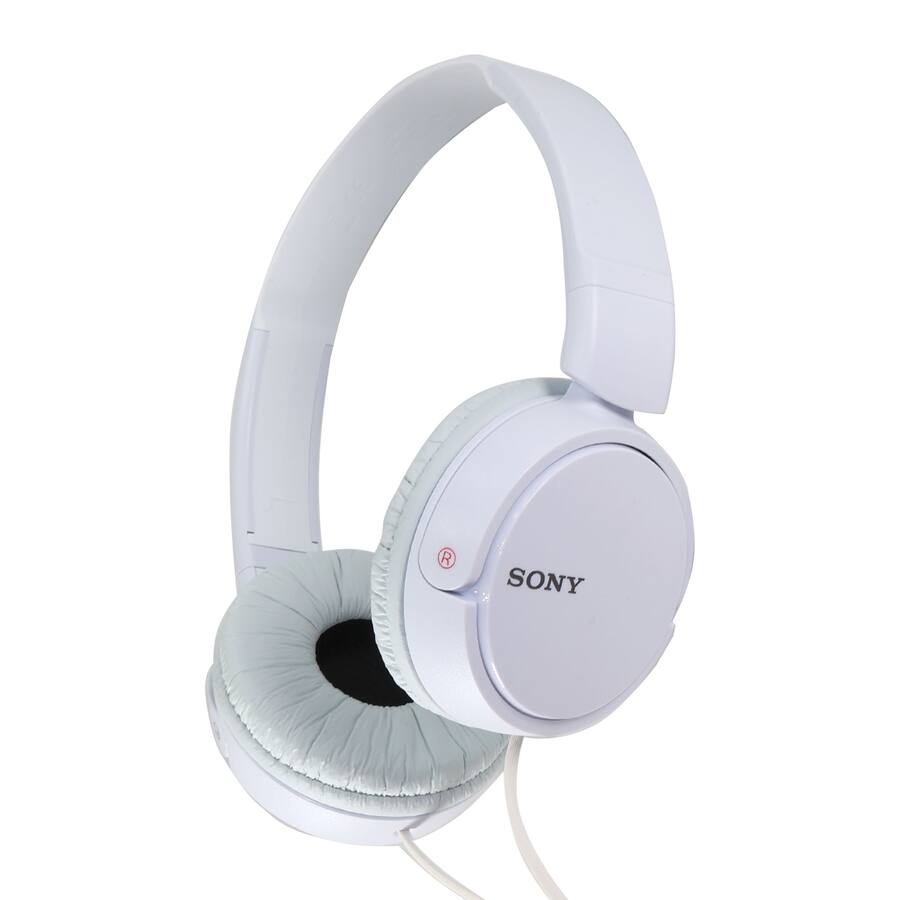 Sony - XB100 Waterproof Bluetooth Speaker Gray + MDR-ZX110 Wired Headphones - White