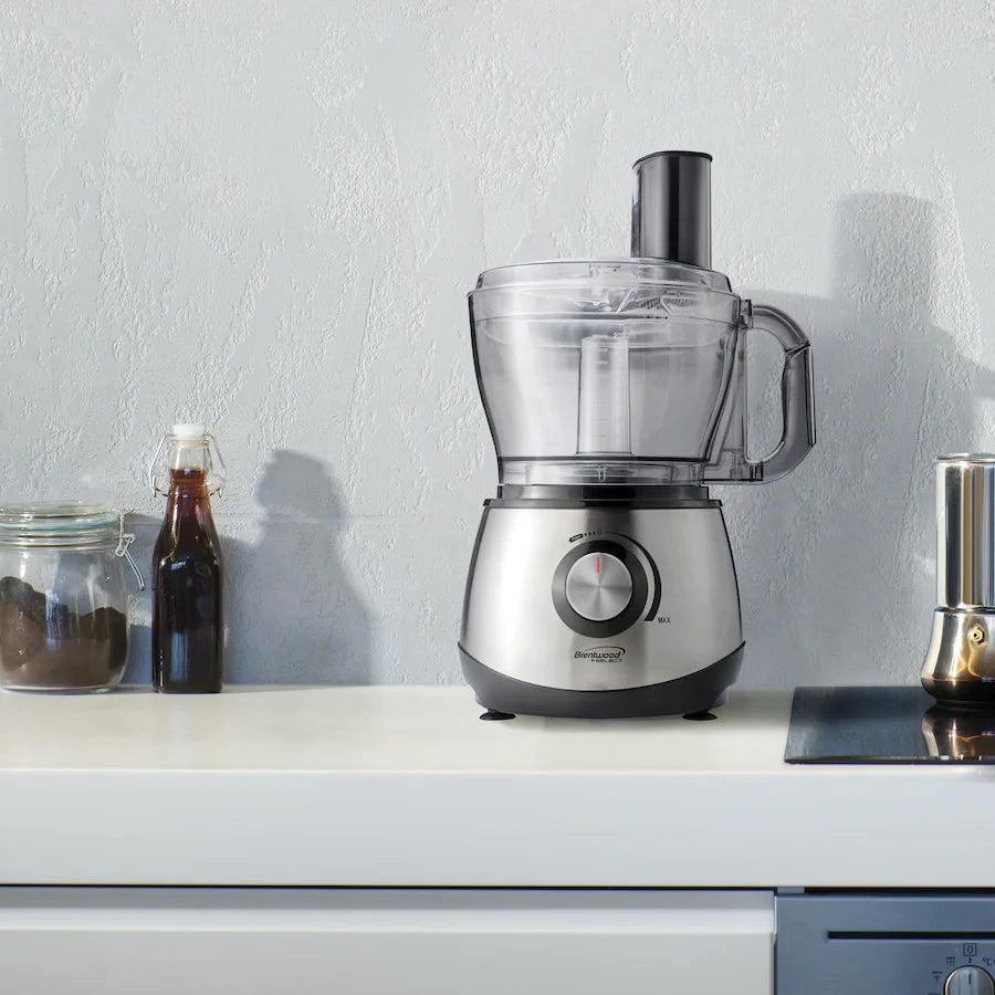 Brentwood - Select 8-Cup Food Processor, Stainless Steel - Silver