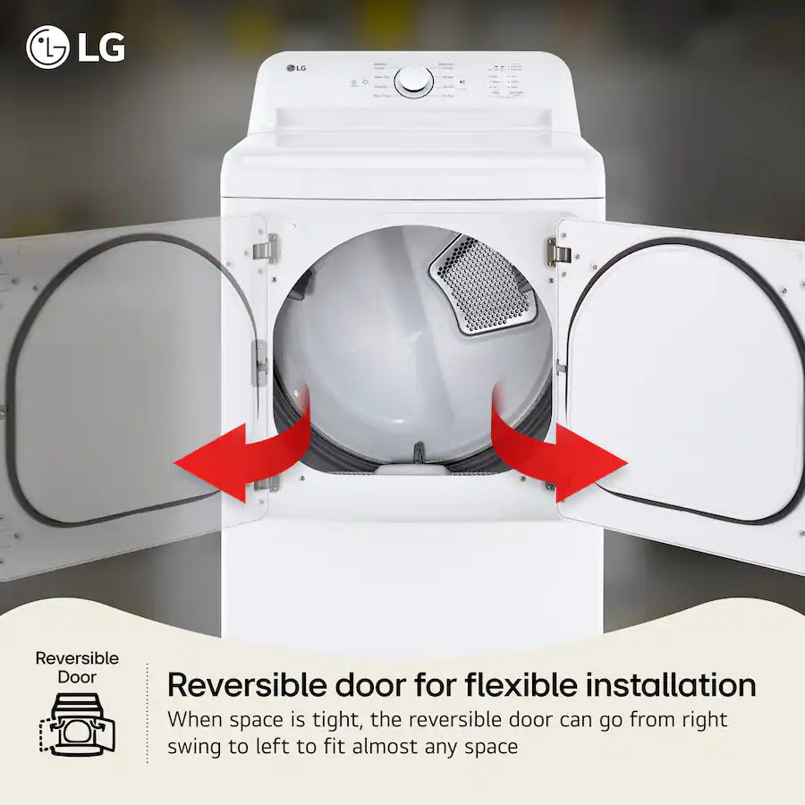 LG - 7.3 Cu. Ft. Electric Dryer with Sensor Dry - White