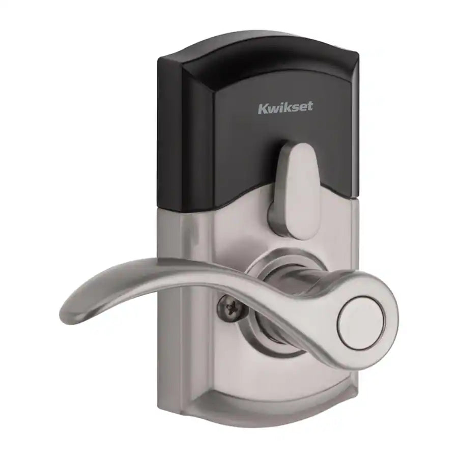 Kwikset - SmartKey Satin Nickel Metal Electronic Touch Pad Entry Lever