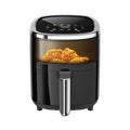 Whuto - 4.2QT Compact Air Fryer, 9-in-1 with Smart Digital Color TouchScreen Air Fryers View Window - Black