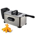 Lumme - LummeHome 3.5L XL Electric Deep Fryer with Basket & Adjustable Temperature - Gray